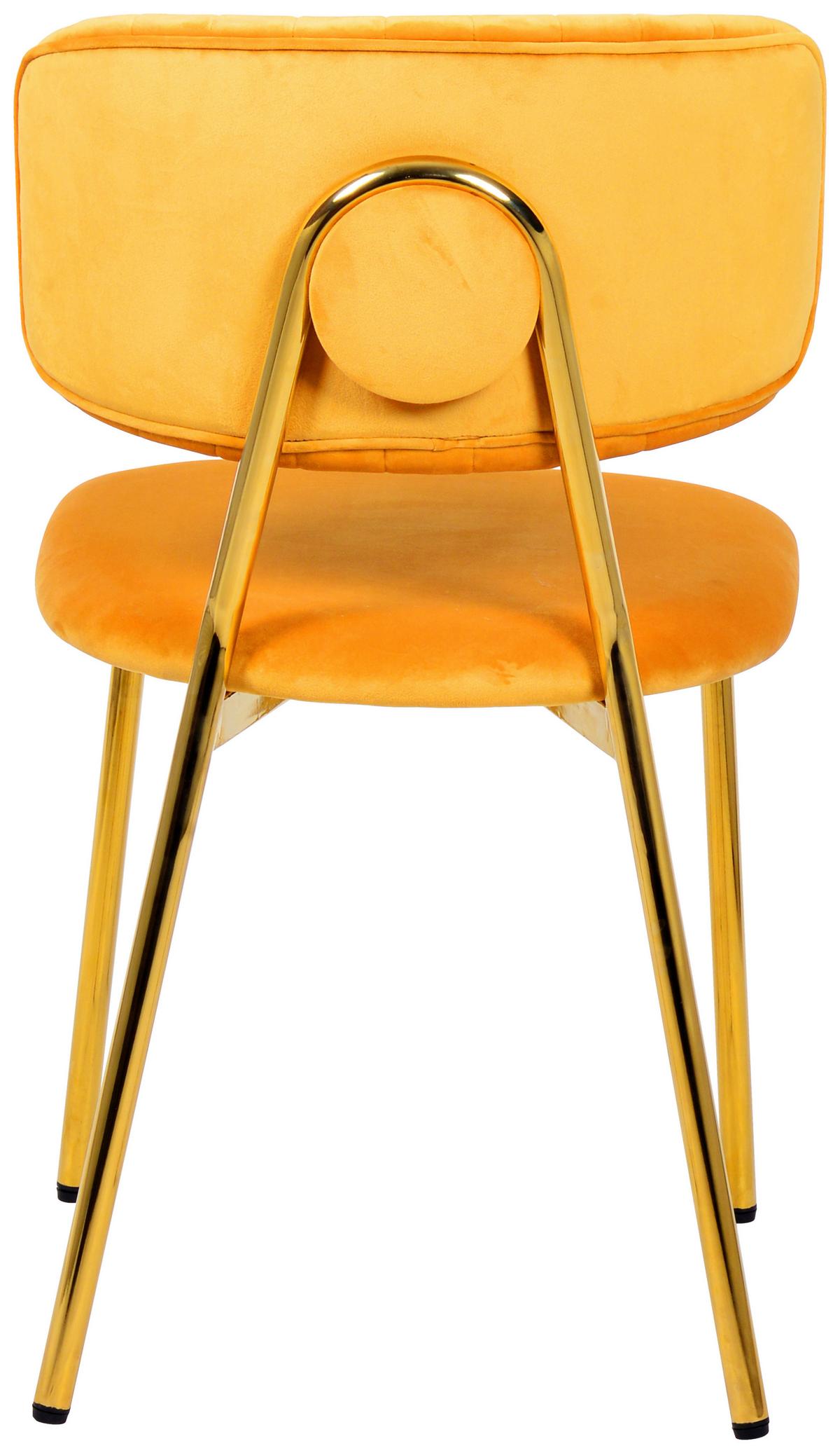 Stuhl-set Giselle 125 Hellorange - Goldfarben/Orange, Design, Kunststoff/Metall (47/80/51cm) - Kayoom