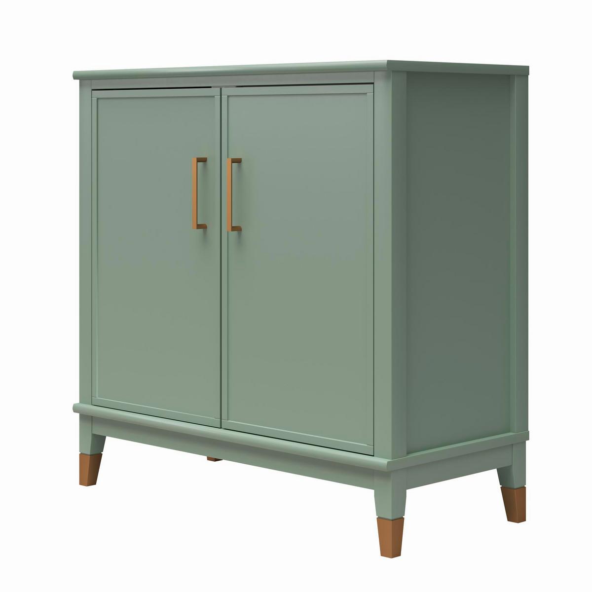 Highboard Westerleigh Hellgrün B: 86 cm - Goldfarben/Hellgrün, Design, Holzwerkstoff/Metall (86/85/41cm) - MID.YOU