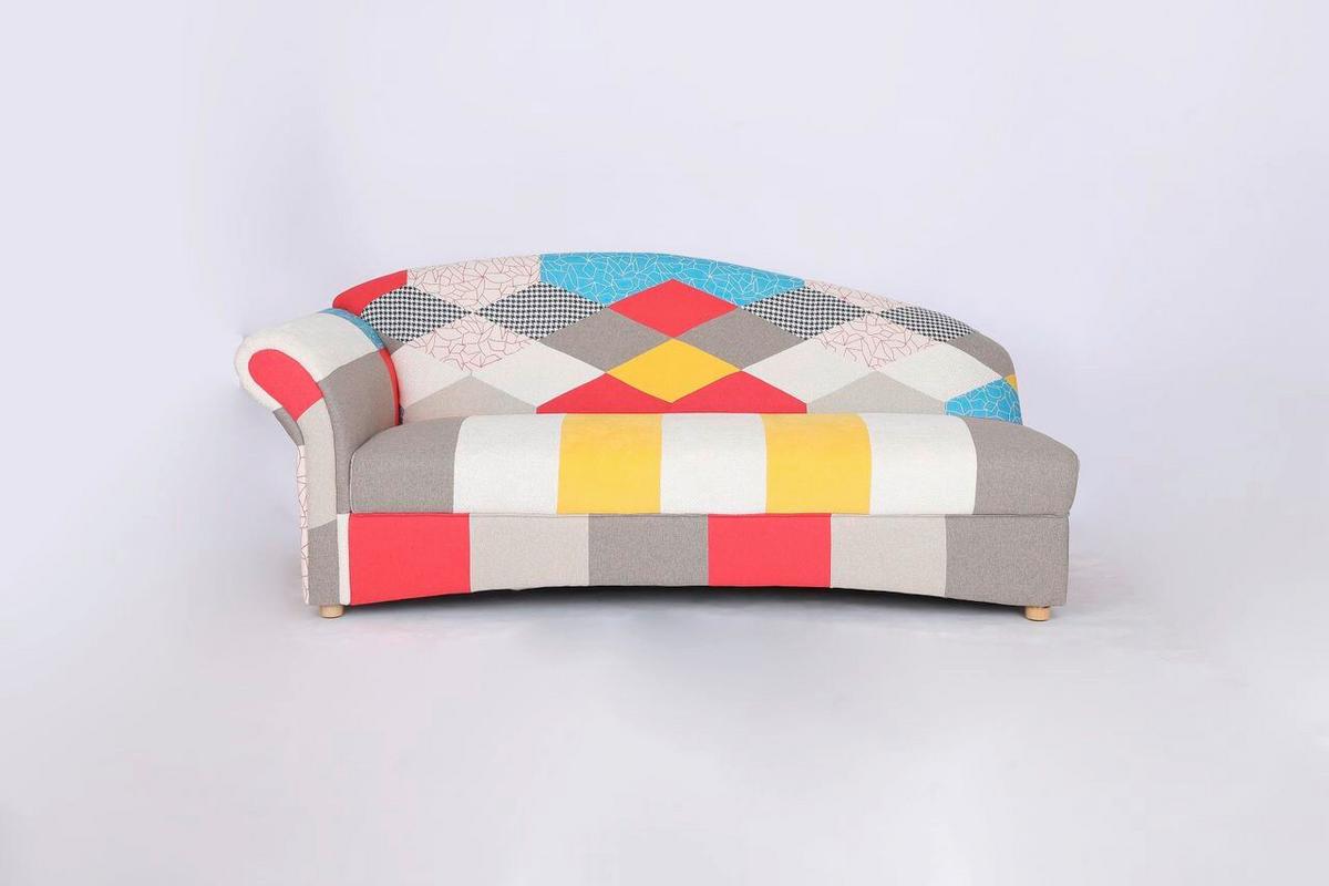 3-Sitzer Loretta, Armlehne links, ca.193x83x85 cm - Hellbraun/Perlmutt, Basics, Holz/Textil (193/83/85cm)