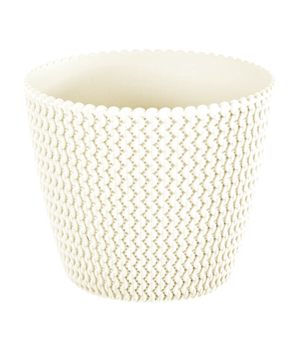 Kaspó Splofy 16cm - krém, műanyag (16cm)