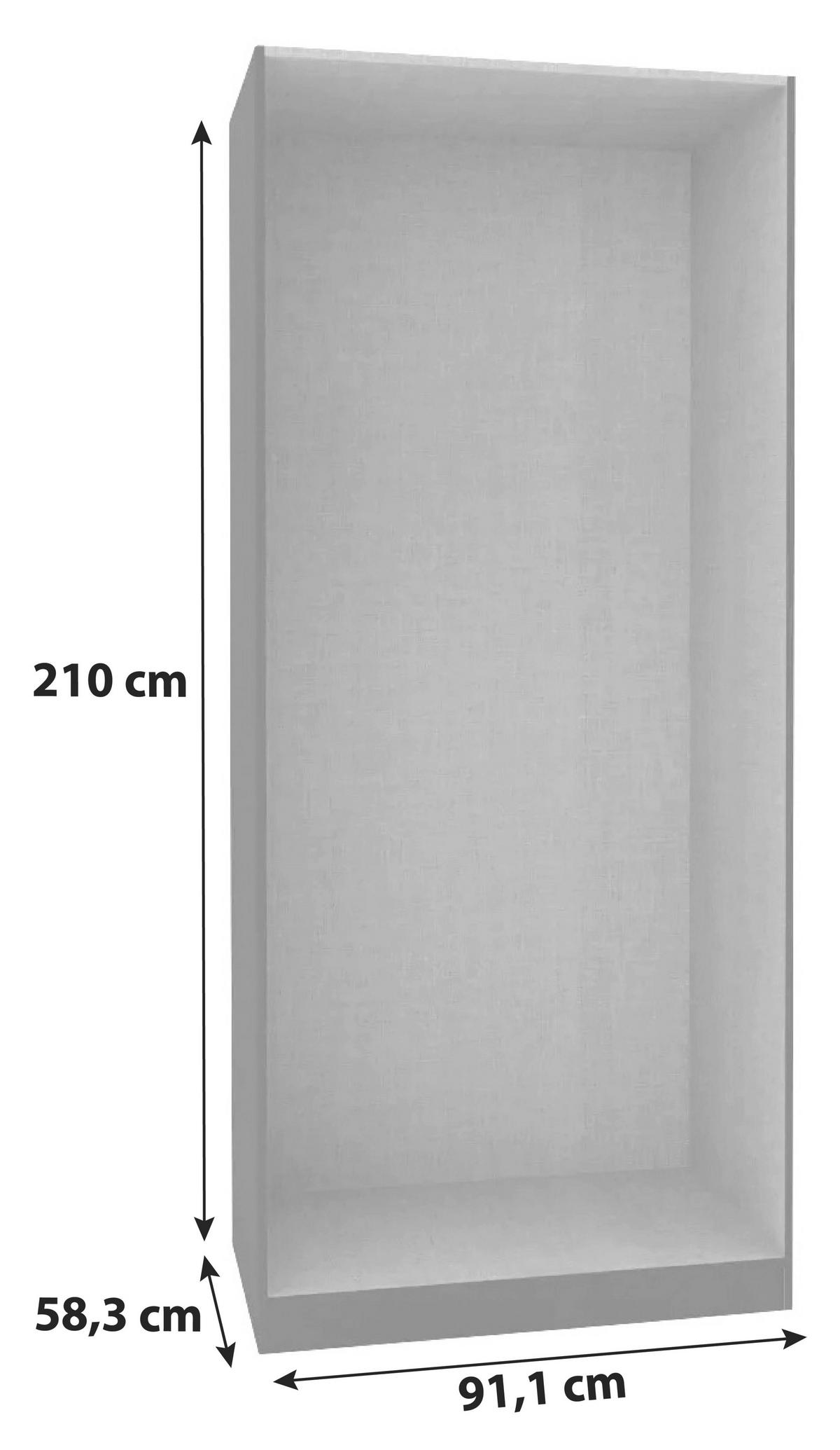 Drehtürenschrank mit Spiegel 91,1cm Unit Anthrazit - Anthrazit, MODERN, Holzwerkstoff (91,1/210/58,3cm) - Ondega