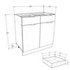 Küchenunterschrank Fasola 80 cm Weiß/Anthrazit - Anthrazit/Weiß, Trend, Holzwerkstoff/Kunststoff (80/82/46cm) - MID.YOU