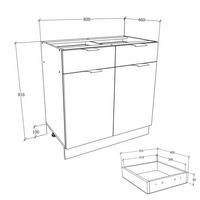 Küchenunterschrank Fasola 80 cm Weiß/Anthrazit - Anthrazit/Weiß, Trend, Holzwerkstoff/Kunststoff (80/82/46cm) - MID.YOU