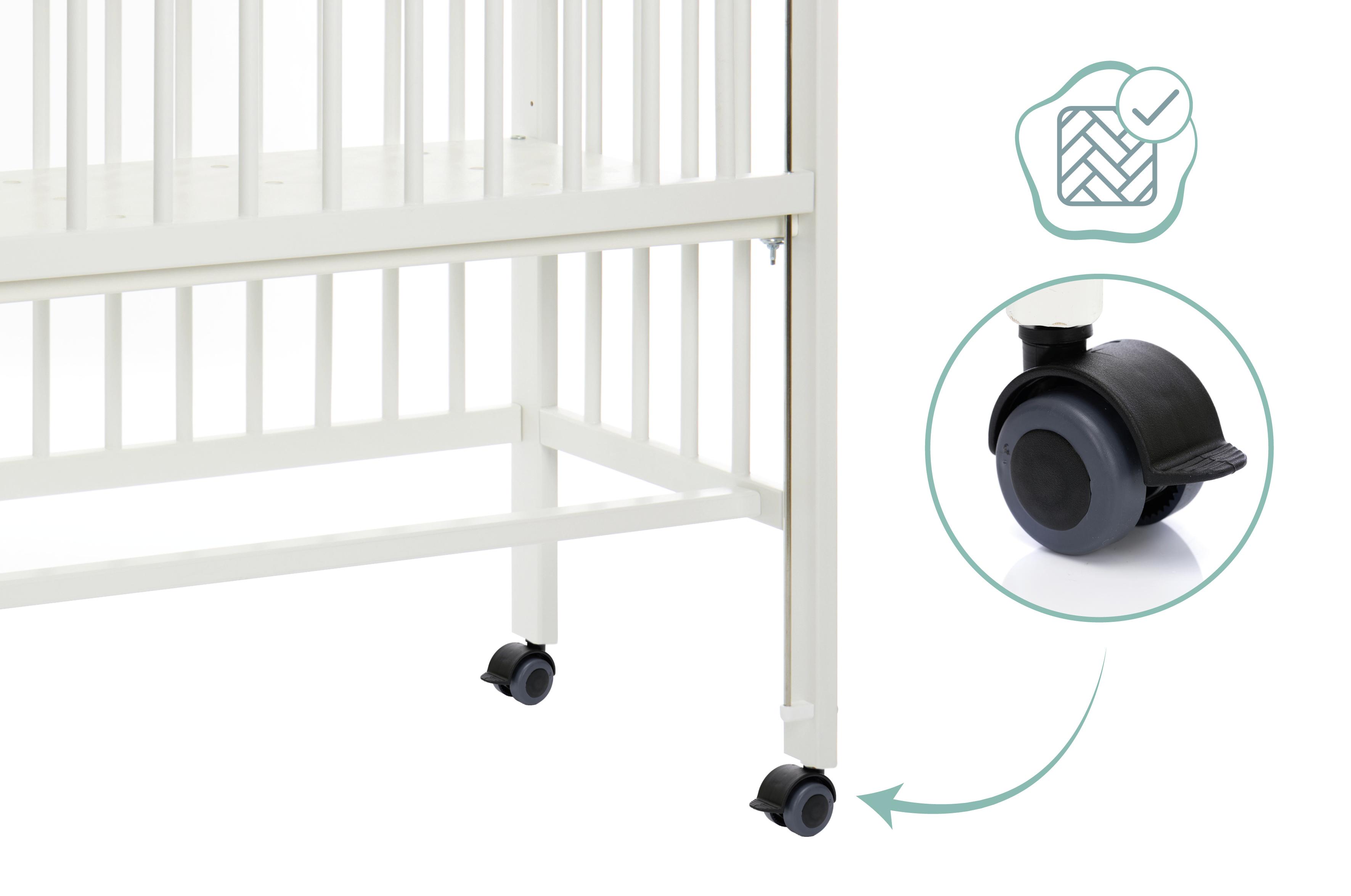 Höhenverstellbares Beistellbett aus Holz