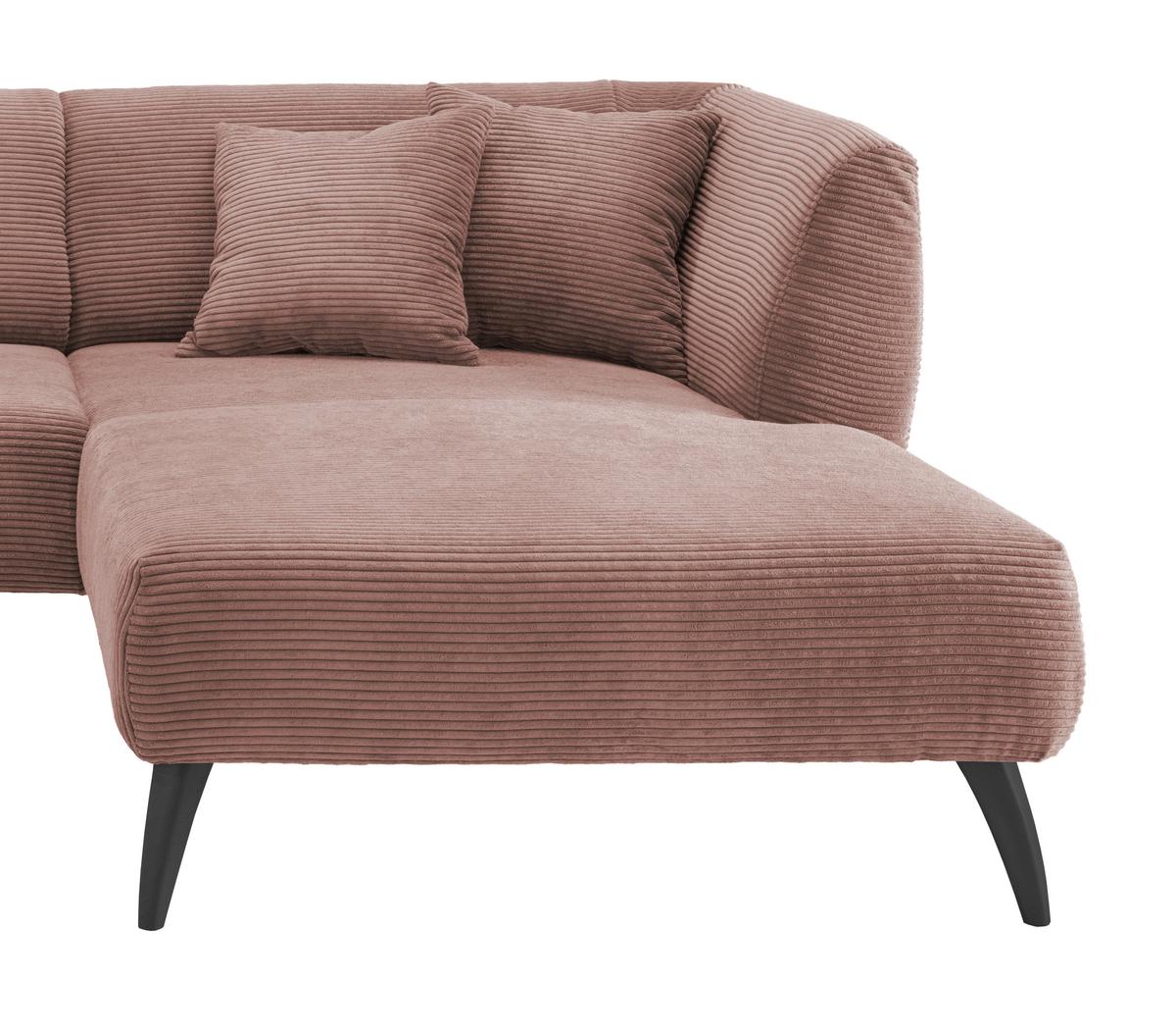 Ecksofa Colori Rosa S: 264/160 Cm - Schwarz/Rosa, MODERN, Holz/Textil (264/160cm) - MID.YOU