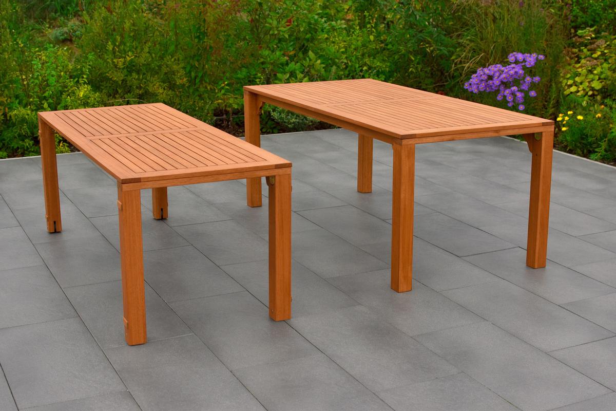 Gartengarnitur 9-Tlg. Comodoro Holz Massiv - Naturfarben, KONVENTIONELL, Holz - Gardenson