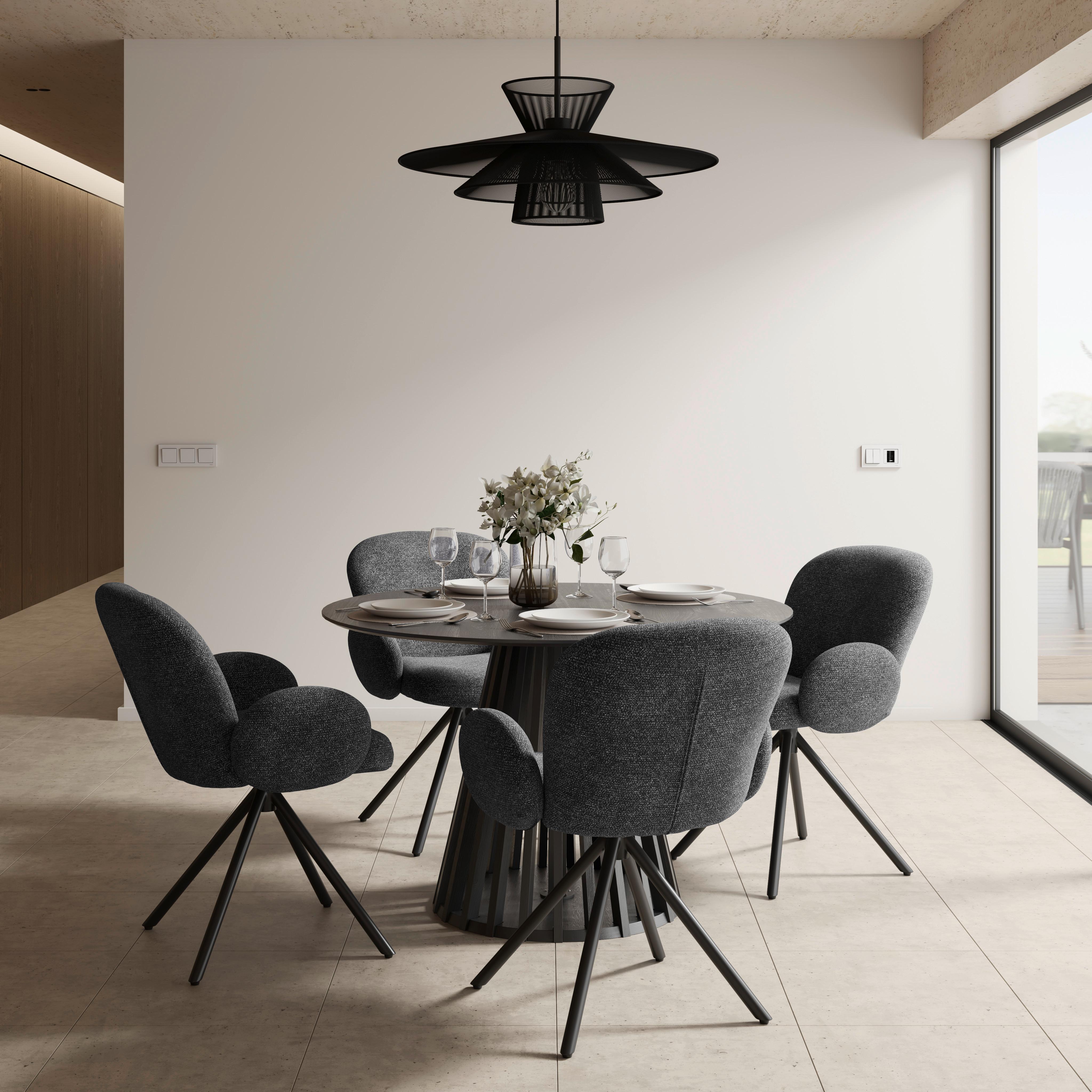 Židle Josea s područkami, šedá - šedá/černá, Moderní, kov/dřevo (64/85/63cm) - Bessagi Home