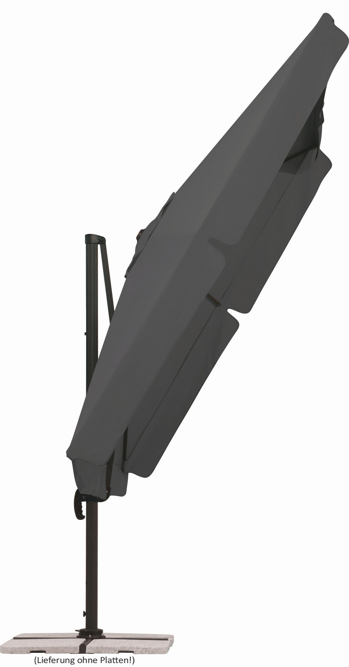 Ampelschirm Rhodos Bxhxt: 359x273x300 Cm Anthrazit - Anthrazit, Basics, Textil/Metall (359/273/300cm) - Schneider