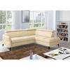 Ecksofa Note New Teilleder Beige 244x199 - Beige/Schwarz, Design, Leder/Textil (244/199cm) - Livetastic