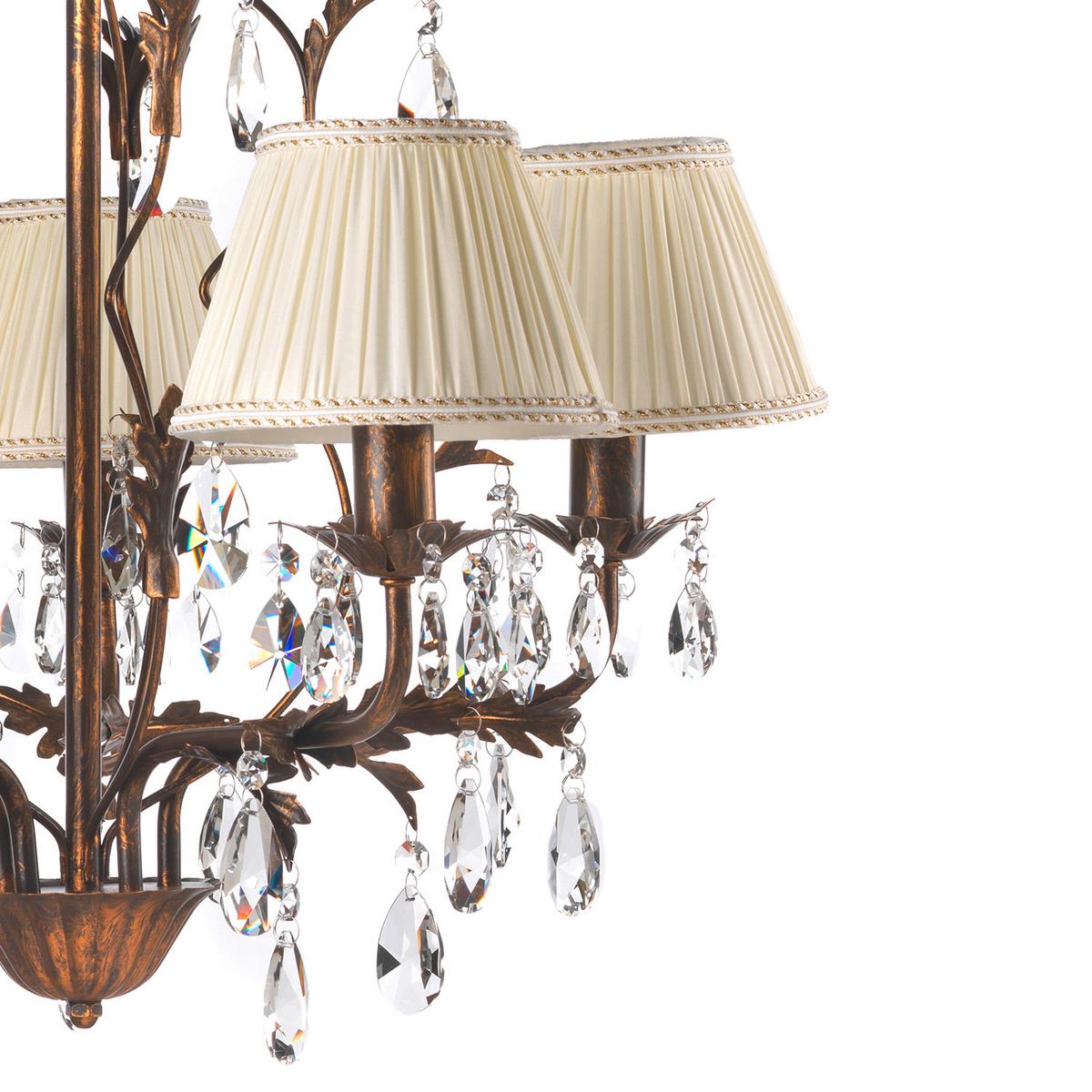 Kristall-Hängeleuchte 4669/5b - Bronzefarben, KONVENTIONELL, Glas/Metall (60/105cm)