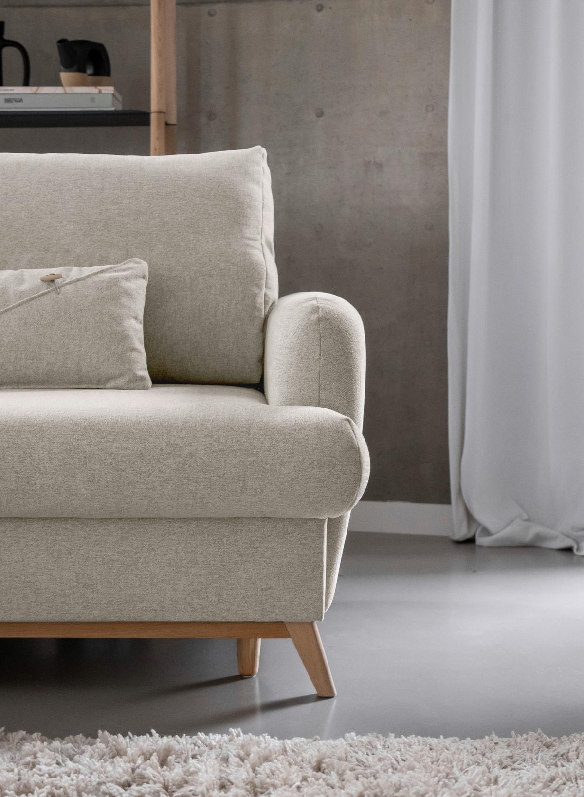 Ecksofa Scandic Lagom Beige S: 157x235 cm - Beige/Naturfarben, Textil (157/235cm) - MID.YOU