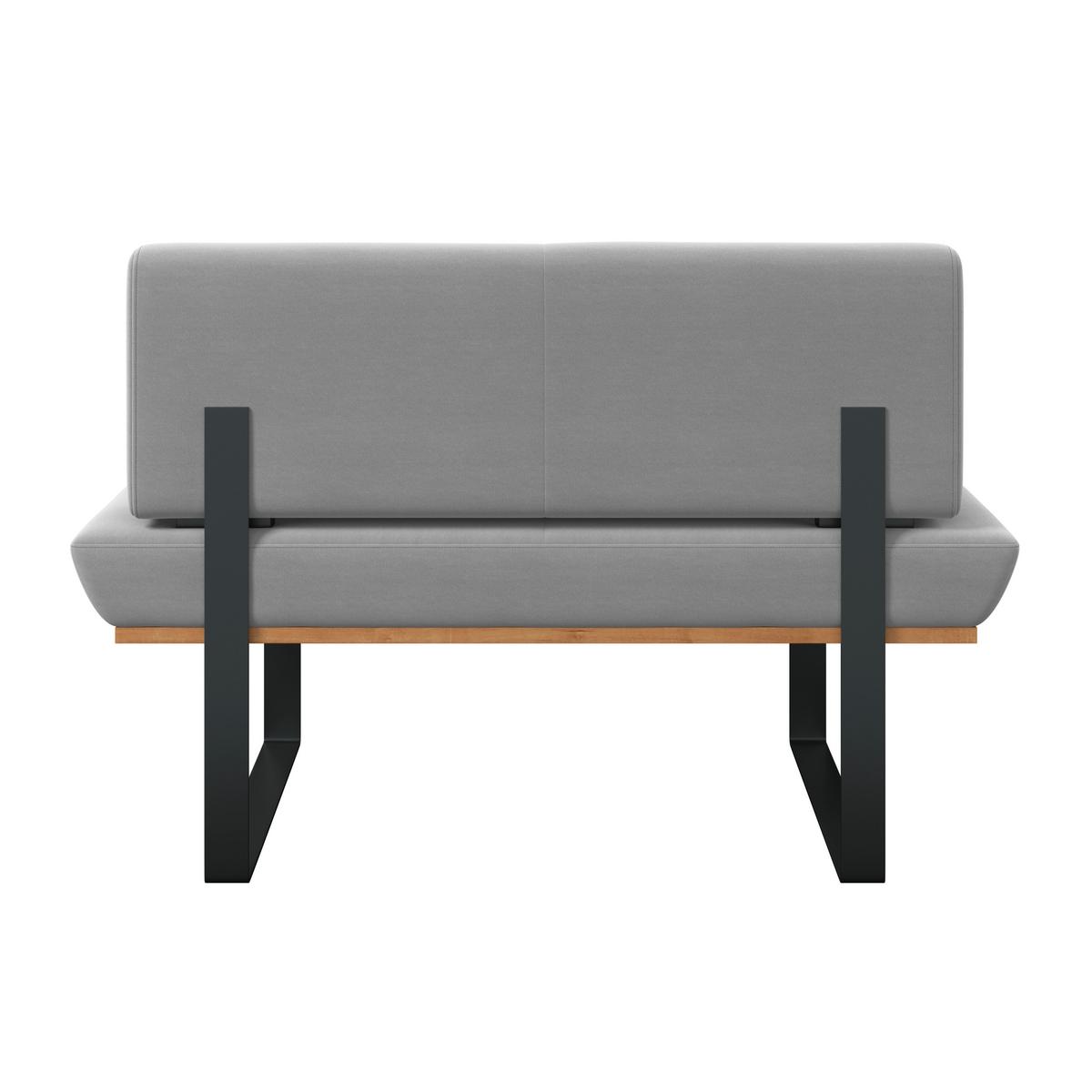 Sitzbank Tristan Webstoff hellgrau, B: 130cm - Hellgrau/Schwarz, MODERN, Holz/Textil (130/48/90cm) - James Wood