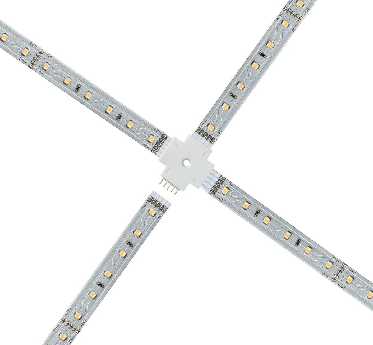 Led-streifen Connerctor 4-Fach Verbindung Weiß - Weiß, Basics, Kunststoff (3,2/0,6cm) - Paulmann