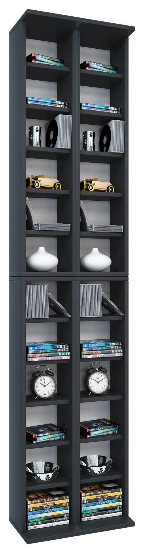 CD Regal Almera 42 cm Schwarz - Schwarz, KONVENTIONELL, Holzwerkstoff (42/183/20cm) - MID.YOU