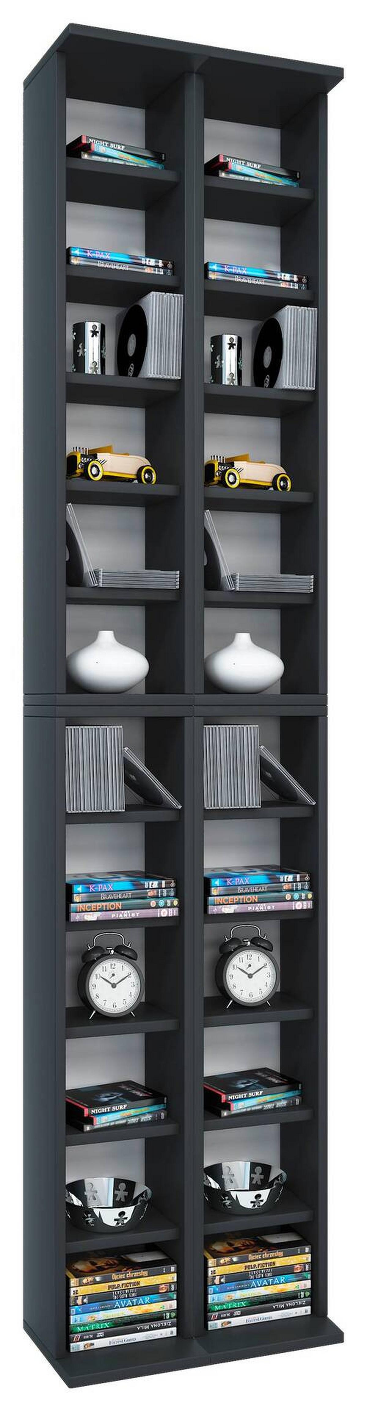 CD Regal Almera 42 cm Schwarz - Schwarz, KONVENTIONELL, Holzwerkstoff (42/183/20cm) - MID.YOU