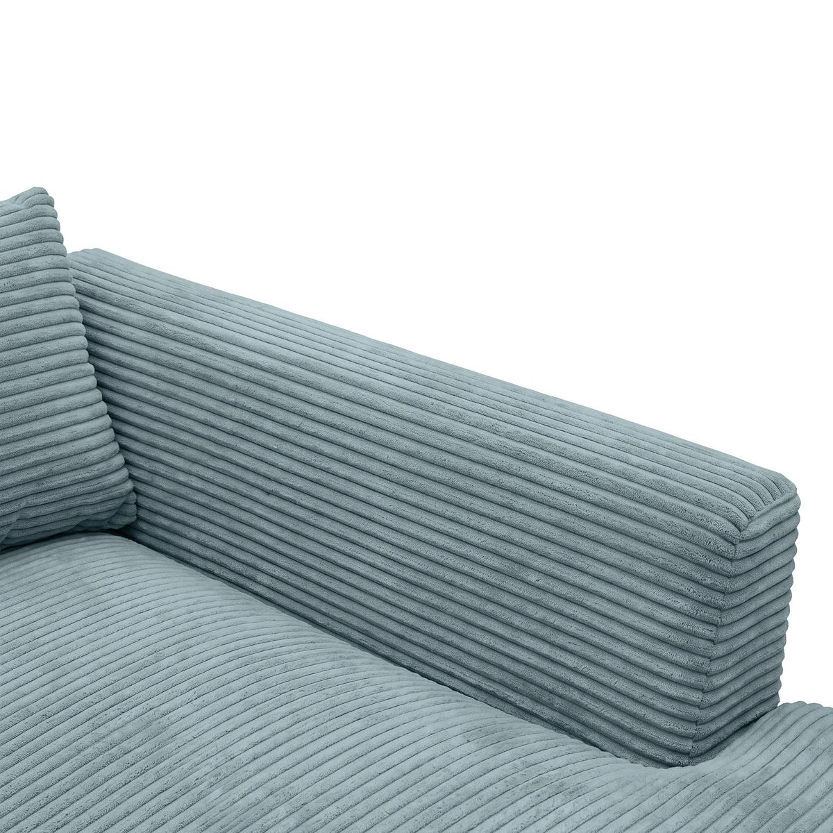 Rohová sedačka PEDRO, pravá, petrolejový manšestr - petrolej/černá, Moderní, textil/plast (300/190cm) - Mömax