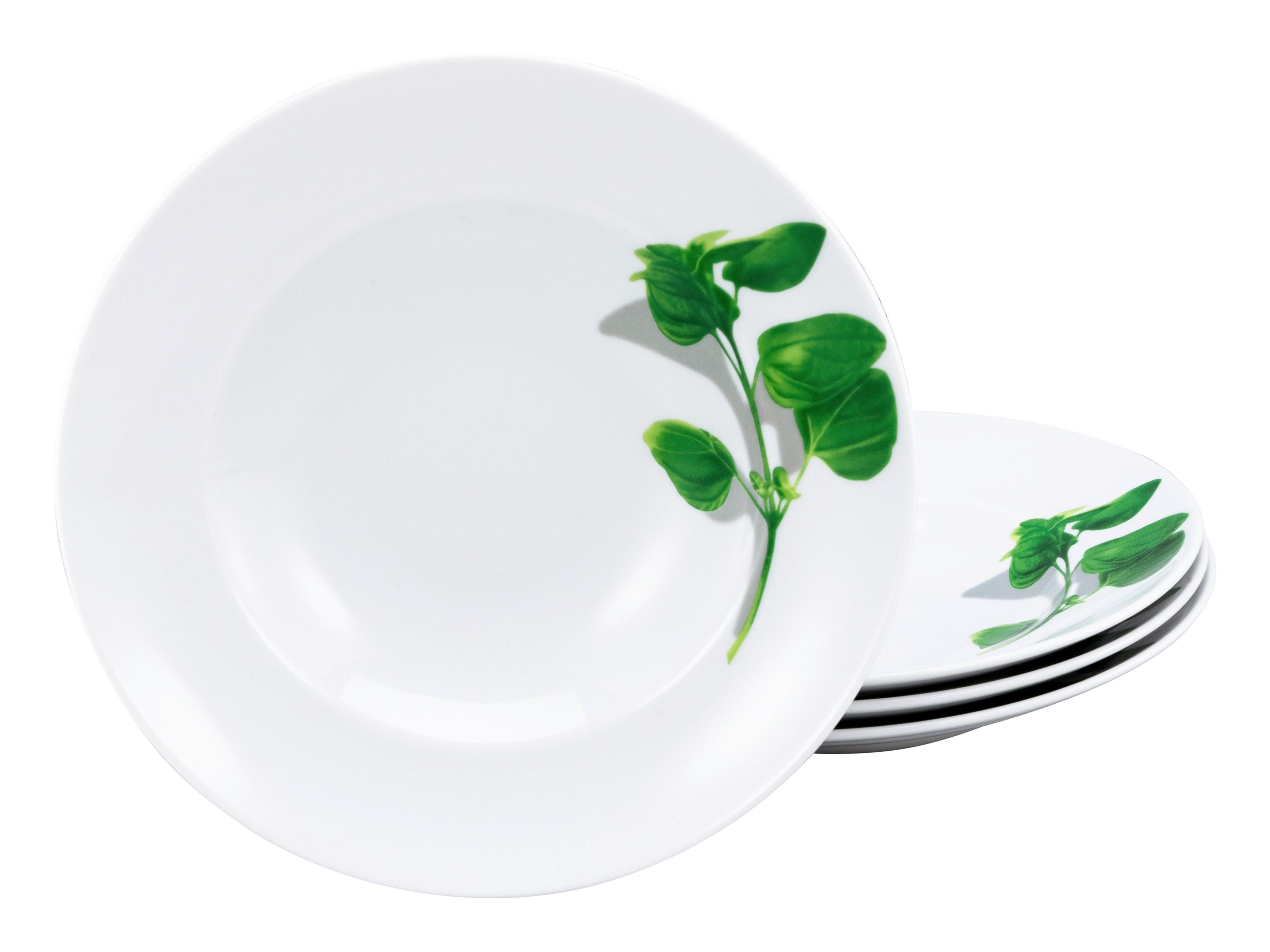 Pastatellerset Europa Basiliku Weiß 4-teilig - Multicolor, KONVENTIONELL, Keramik (29,5cm) - Creatable