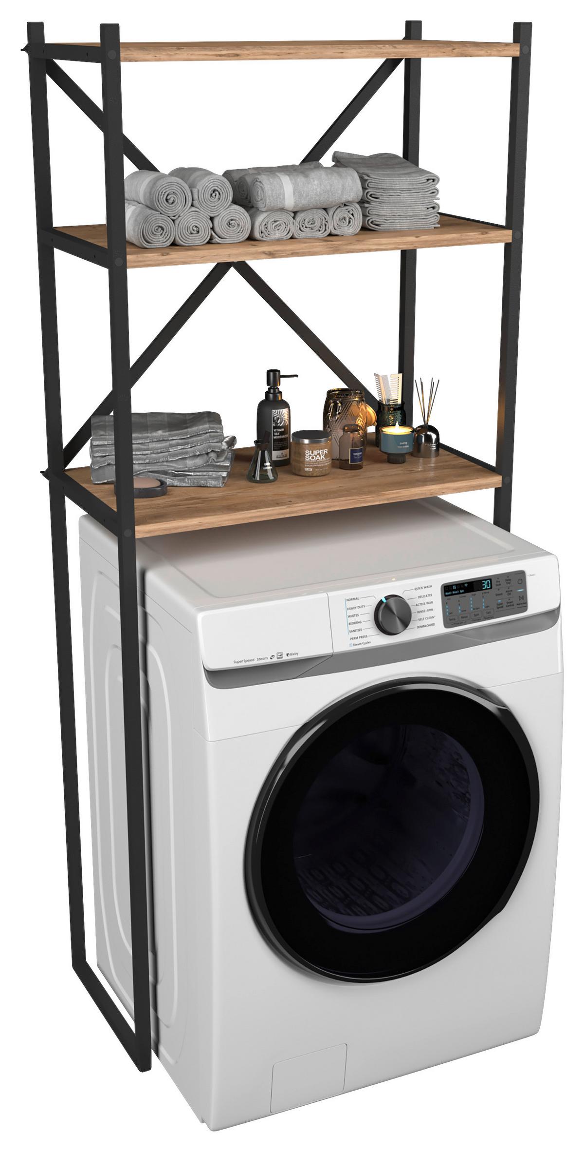 Waschmaschinenschrank Insasi - Honigeiche, MODERN, Holzwerkstoff/Metall (66/160/34cm) - MID.YOU