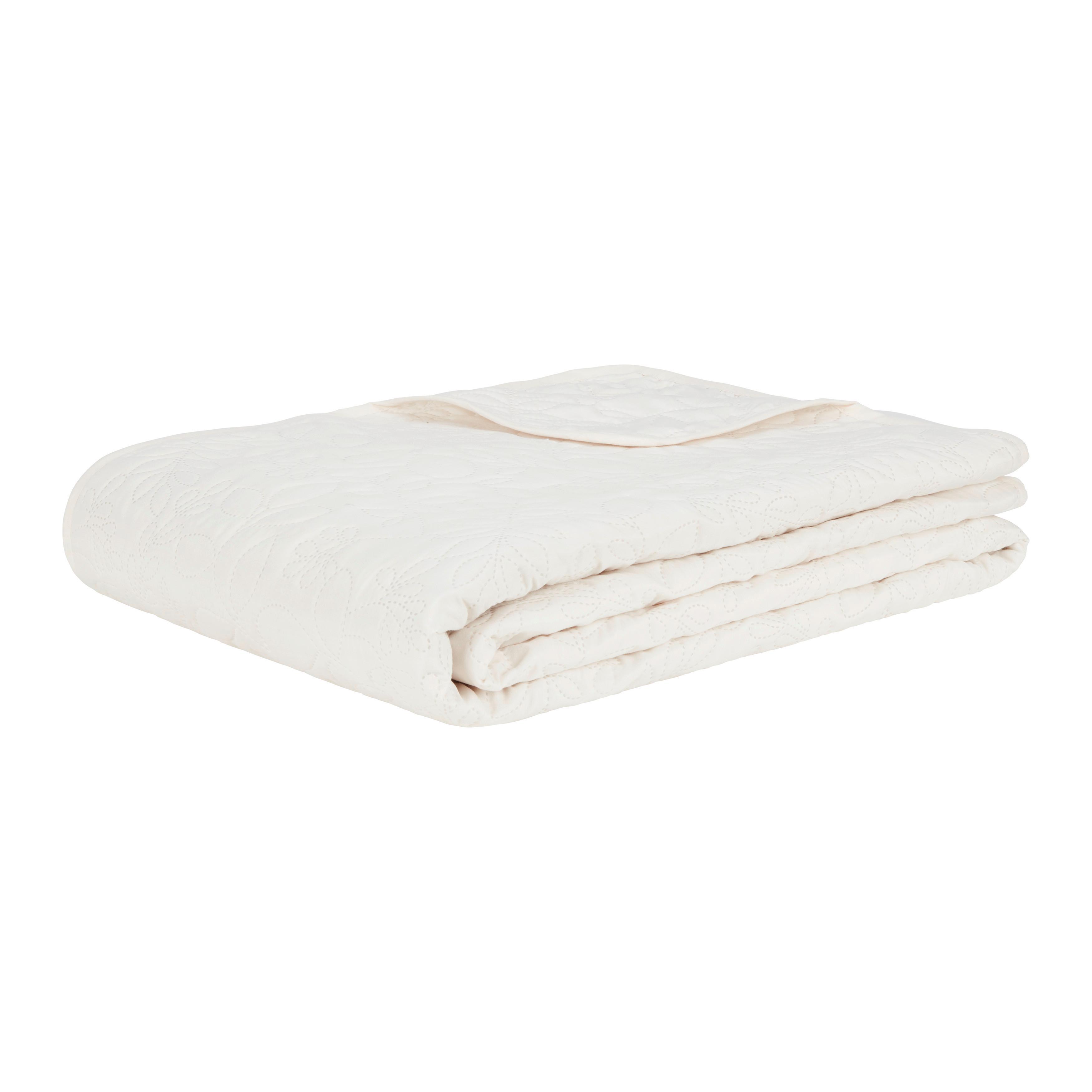 Denní deka Grace, 220/240cm, bílá - bílá, textil (220/240cm) - Modern Living