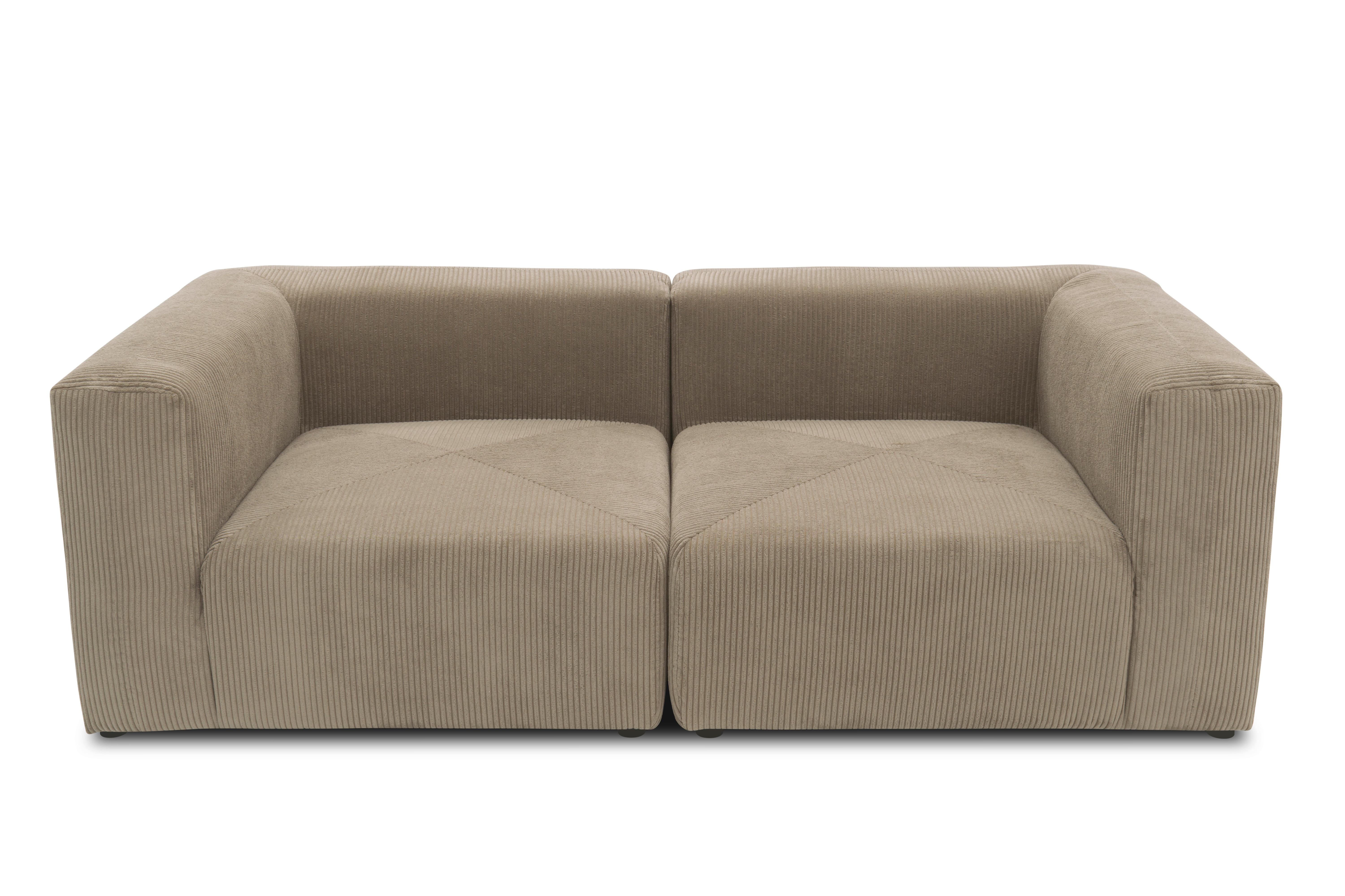 2-sitzer-sofa Schlammfarben B: 216 Cm - Schlammfarben/Schwarz, Design, Textil (216/69/108cm) - MID.YOU