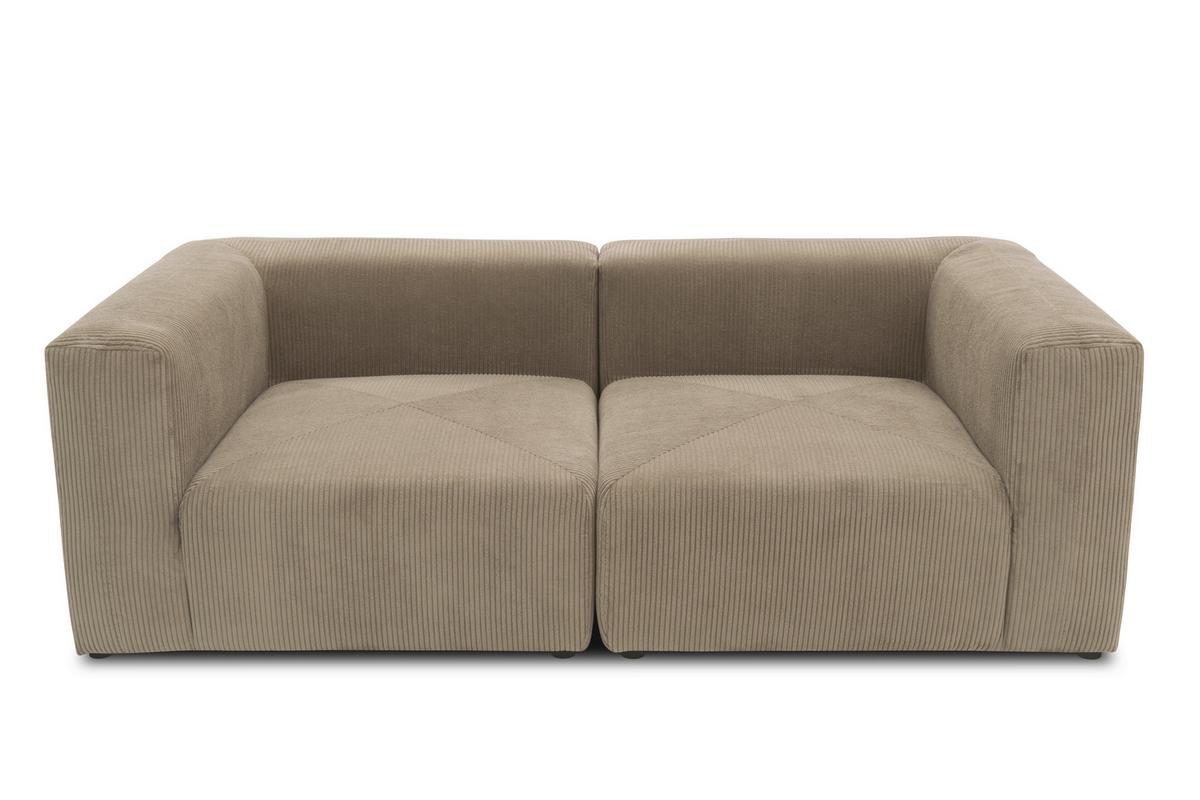 2-sitzer-sofa Schlammfarben B: 216 Cm - Schlammfarben/Schwarz, Design, Textil (216/69/108cm) - MID.YOU