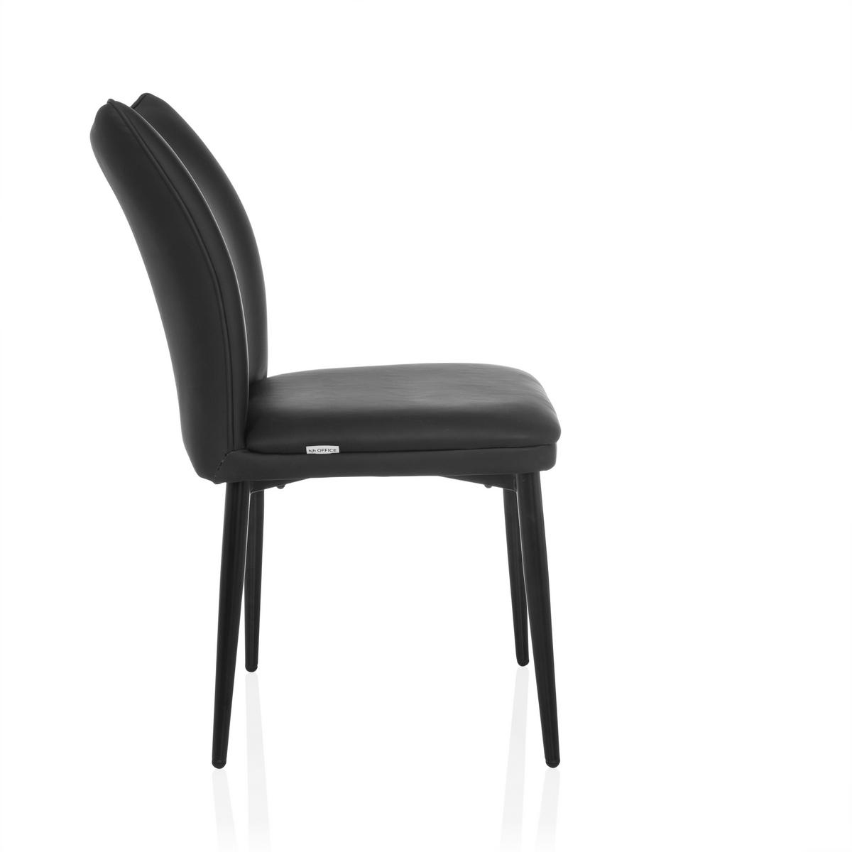 Stuhl Viseto Schwarz B: 47 cm - Schwarz, MODERN, Textil/Metall (47/87/61cm) - MID.YOU