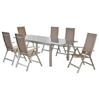 Gartenset Carrara - Taupe/Silberfarben, MODERN, Textil/Metall - Gardenson