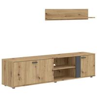 SKRINKA POD TV SLEDGE *CENOVÝ TRHÁK* - čierna/antracitová, Modern, kompozitné drevo/plast (170/42/33cm) - Based