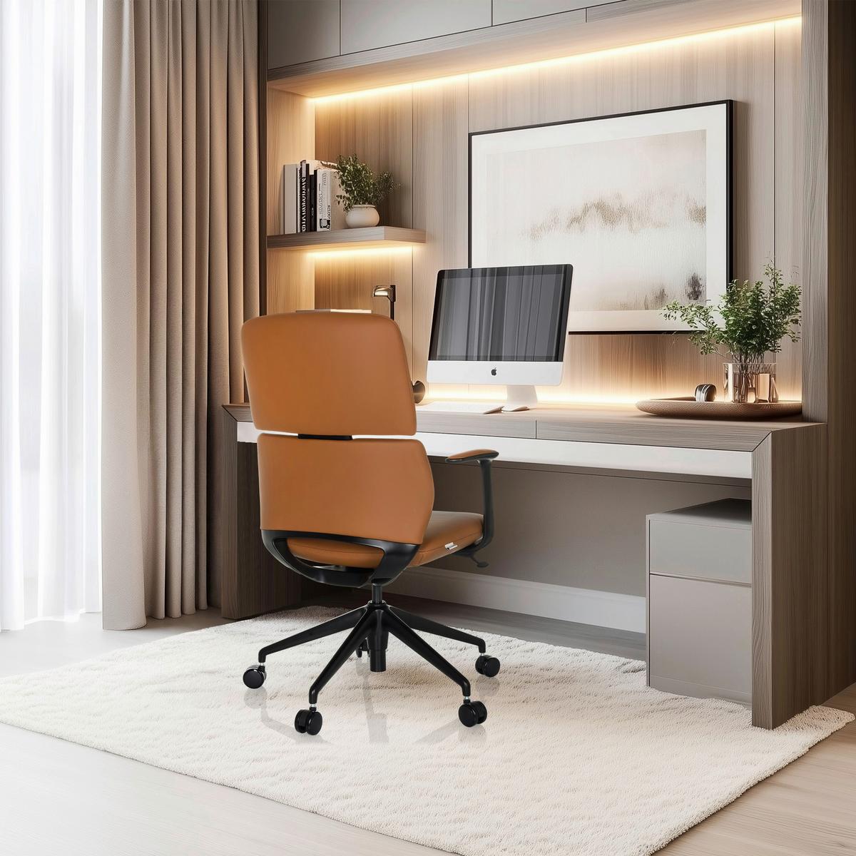 Drehstuhl Camel B: 62 cm - Schwarz, MODERN, Leder/Kunststoff (62/98-108/60cm) - MID.YOU