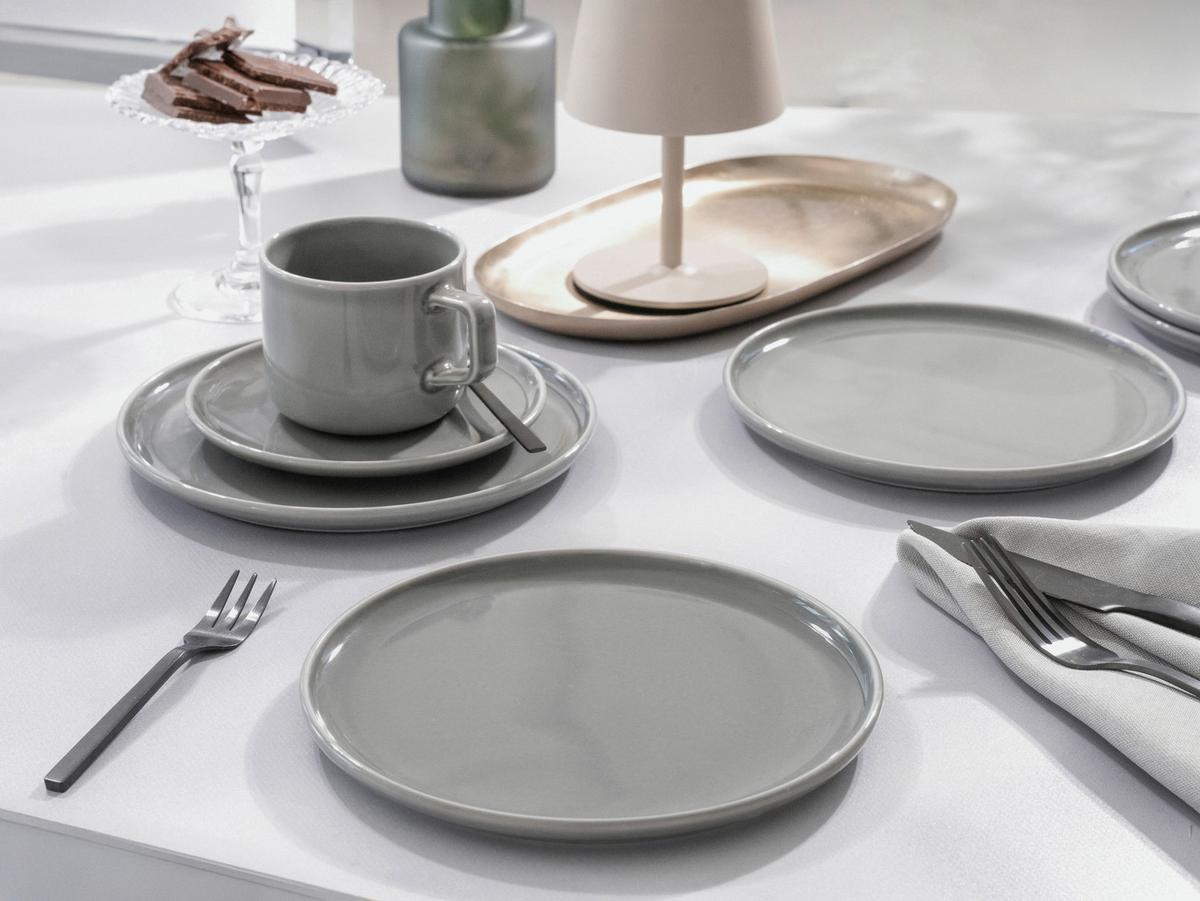 Kombiservice Chef Collection, Grau, 30--Teilig. - Hellgrau, Basics, Keramik - Creatable