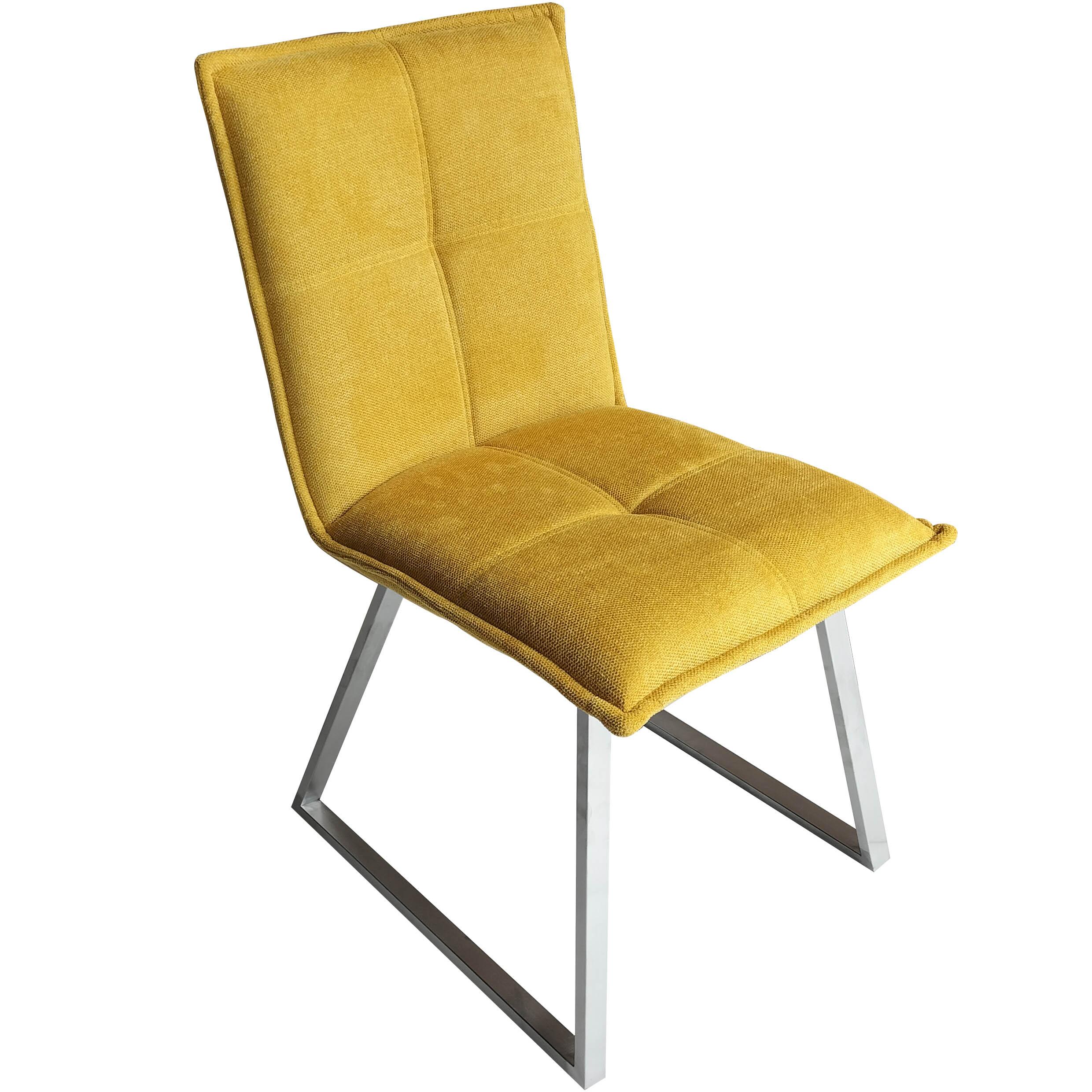 Židle Emilio Žltuá - žlutá/barvy nerez oceli, Moderní, kov/dřevo (46/85/55cm) - Bessagi Home
