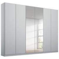 Drehtürenschrank Mit Spiegel 271 cm Alabama, Seidengrau - Silberfarben/Hellgrau, MODERN, Holzwerkstoff (271/229/54cm)