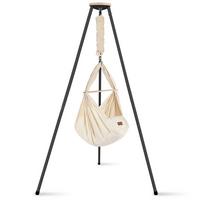 Federwiege Anthrazit/Beige - Anthrazit/Beige, Basics, Holz/Textil (135/194/135cm) - SCHMUSEWOLKE