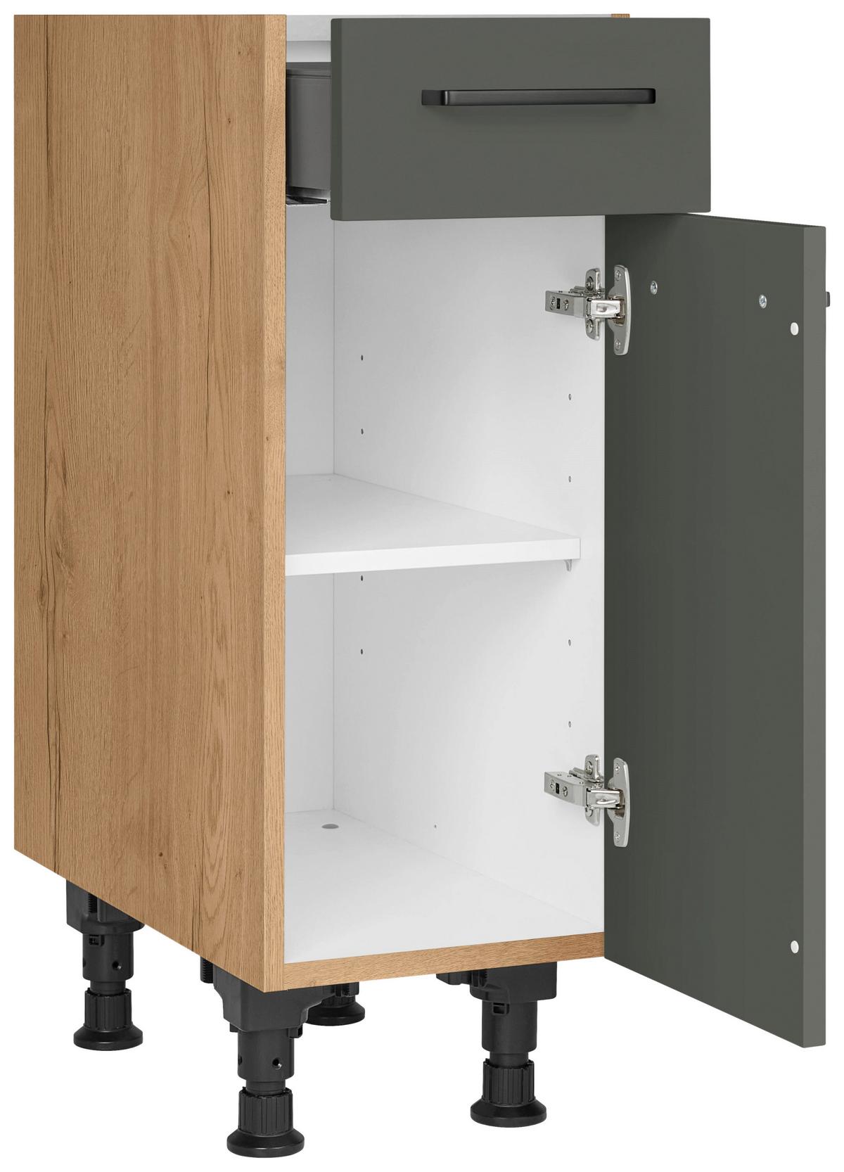 Schubkastenunterschrank Easytouch - Eichefarben/Grün, MODERN, Holzwerkstoff (30/87/56cm) - Nobilia