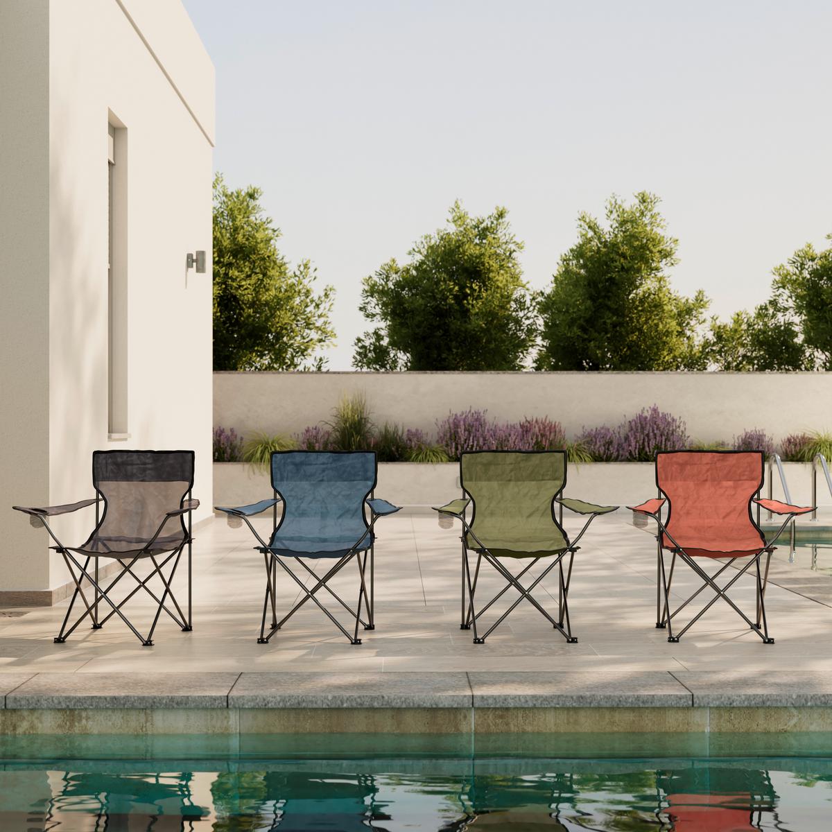 Campingsessel Luca - Blau/Schwarz, MODERN, Textil/Metall (80/80/51cm) - Ondega