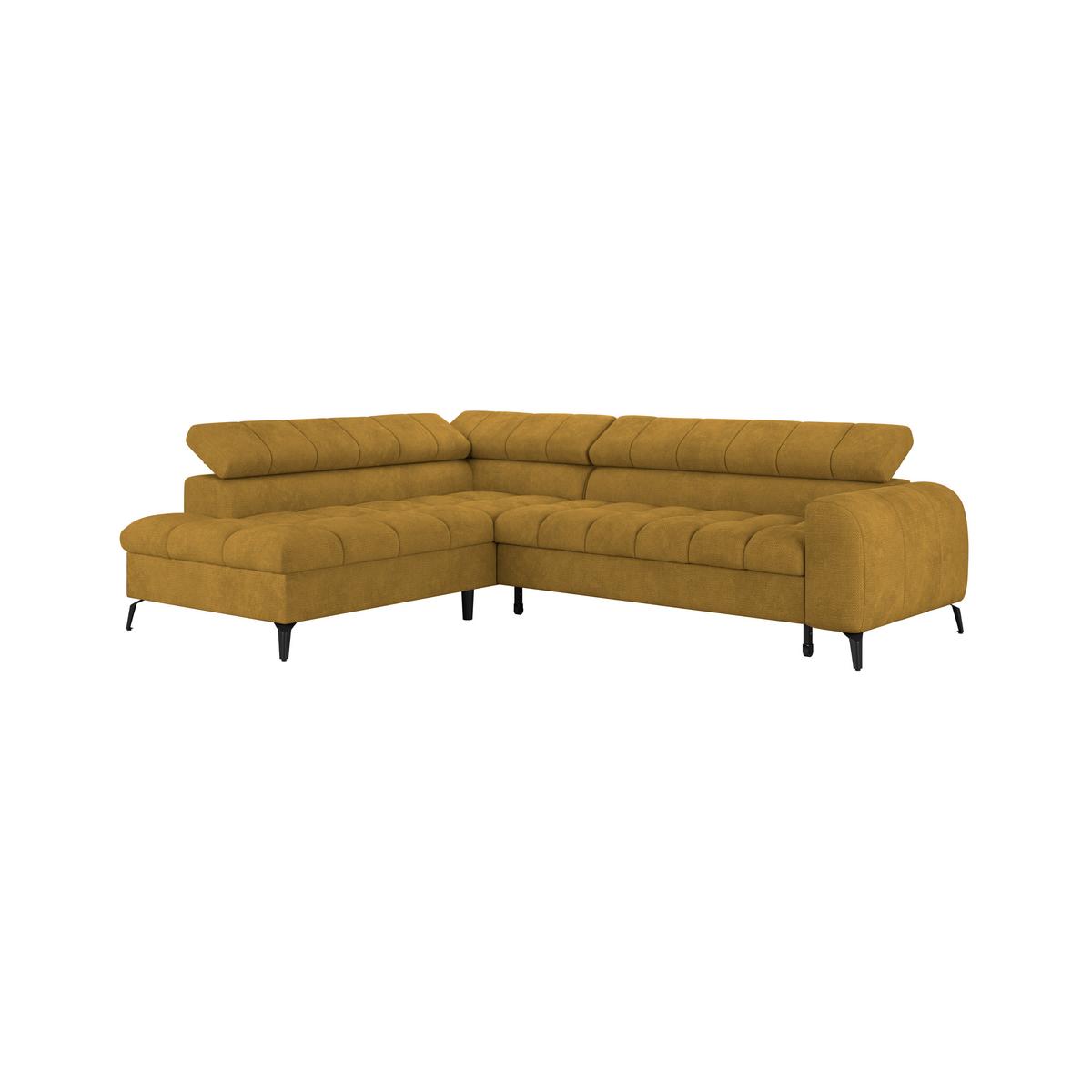 Ecksofa Volf Links New Terracotta, S: 203x261 Cm - Terracotta/Schwarz, Trend, Kunststoff/Textil (203/261cm)