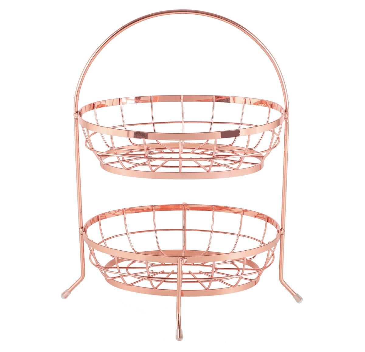 KOŠÍK NA OVOCIE EW-OK-1416K - medená, Basics, kov (27/17/41cm) - Echtwerk