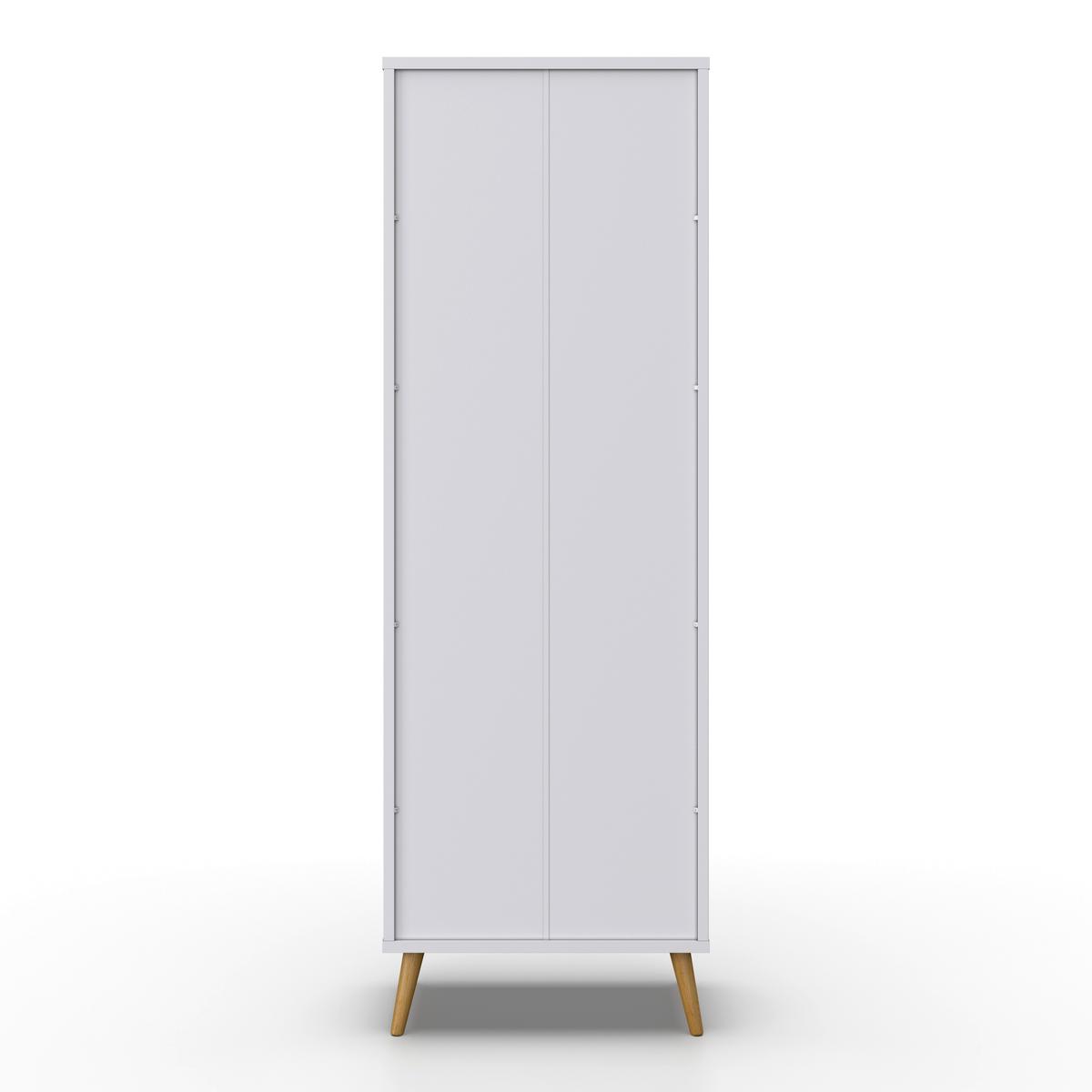 Šatní skříň LUDO bílá - bílá/přírodní barvy, Moderní, kov/dřevo (60/180/40cm) - Bessagi Home