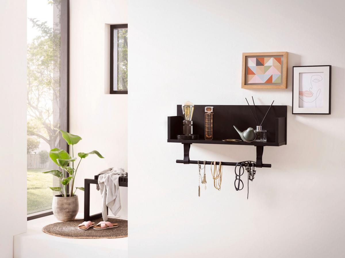 Wandregal Ella Schwarz B: 59,8 - Schwarz, Design, Holzwerkstoff (59,8/315/135cm) - MID.YOU