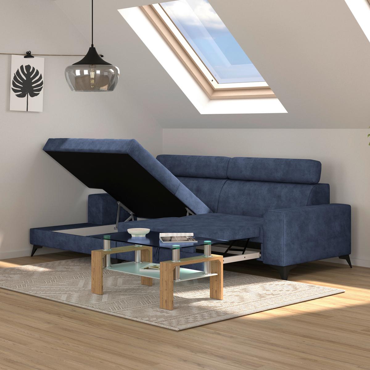 Wohnlandschaft Florida Mit Schlaffunktion Petrol - Petrol, MODERN, Holz/Holzwerkstoff (175/275cm)