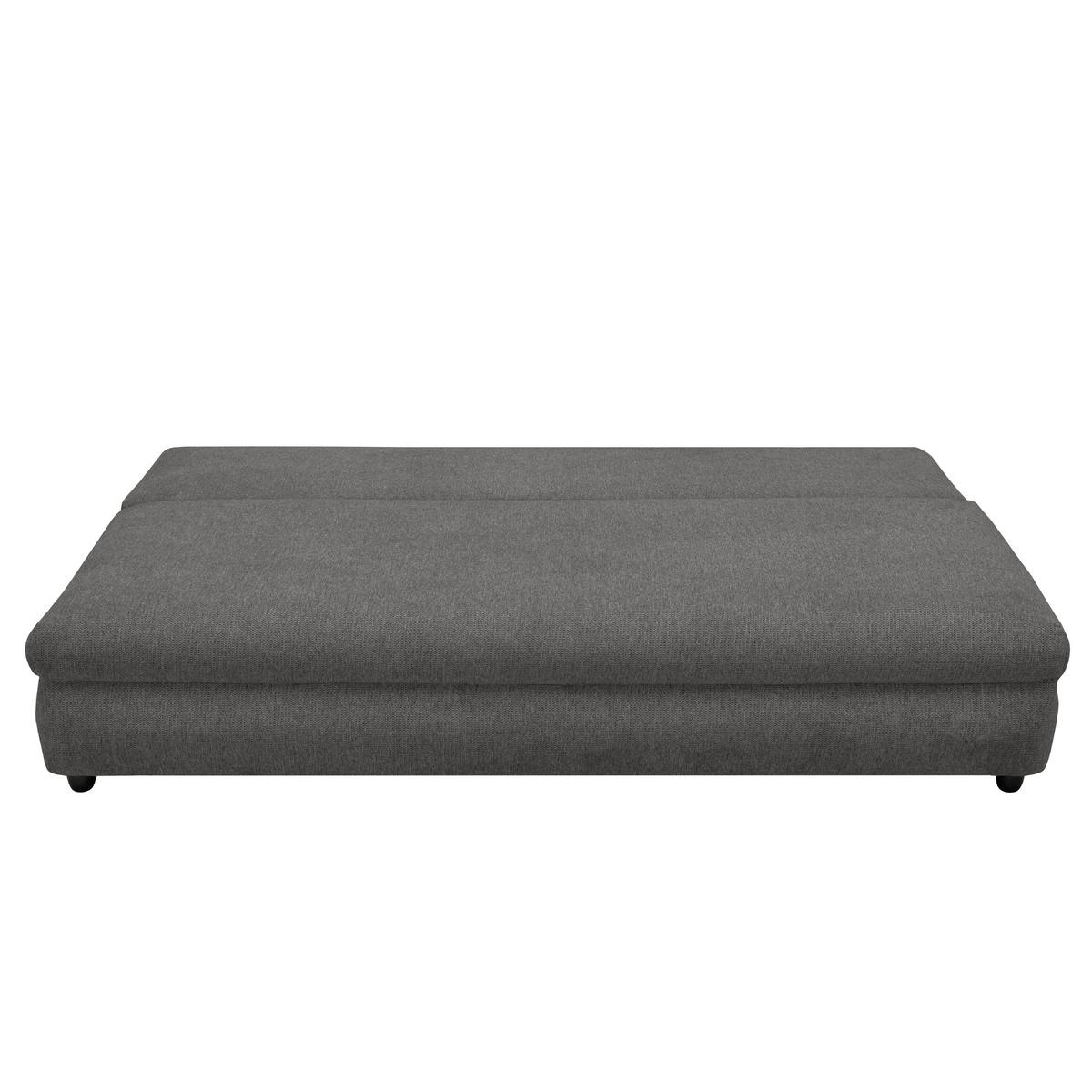 Schlafsofa Olso Dunkelgrau, Lf: 200x140 Cm - Dunkelgrau/Schwarz, Trend, Holz/Kunststoff (205/72/100cm)