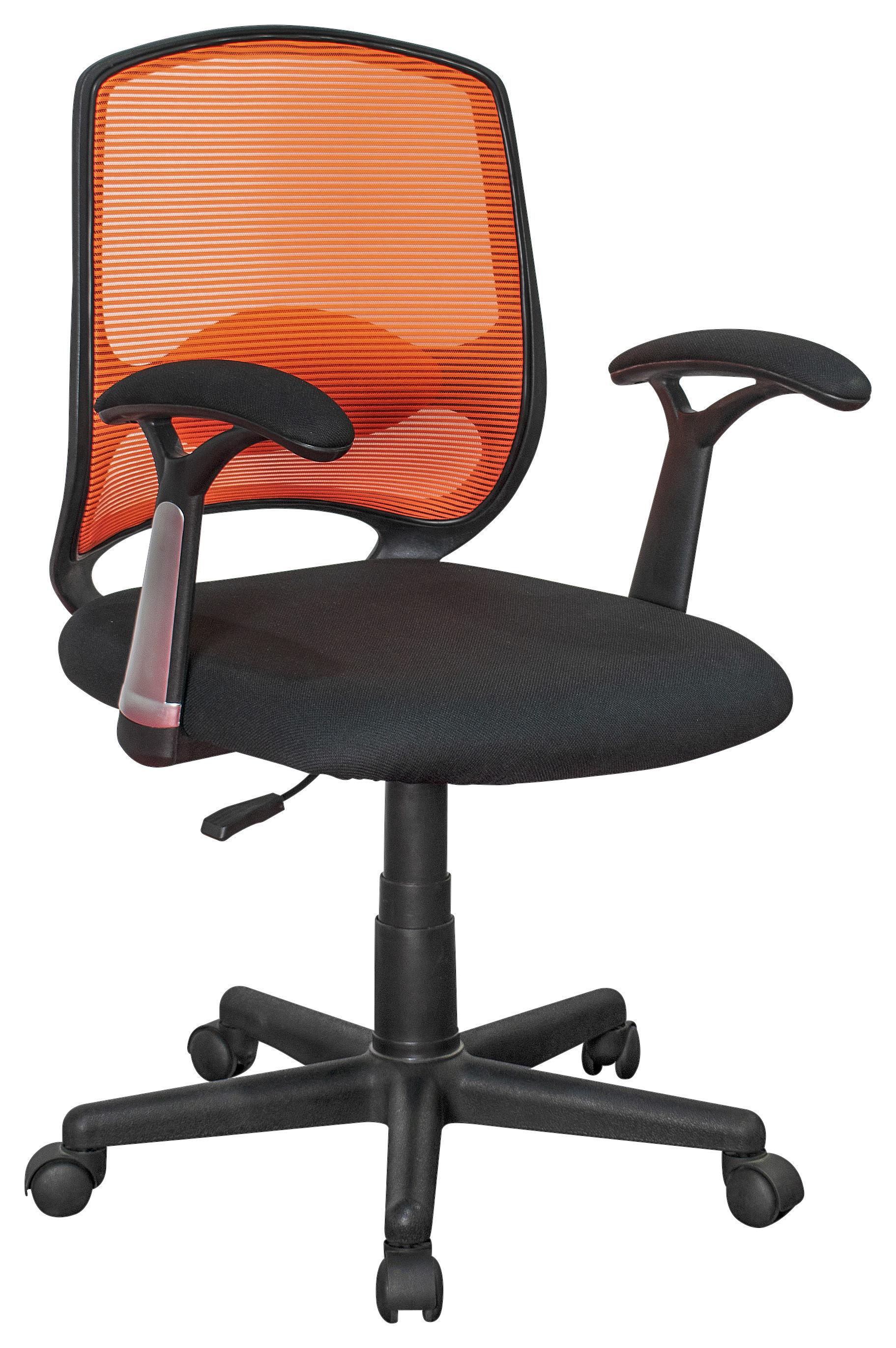 Drehstuhl Palermo Orange - Schwarz/Orange, MODERN, Kunststoff/Textil (60/94/59cm)
