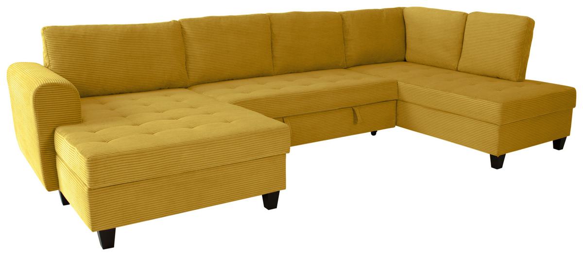 Wohnlandschaft Moritz Senfgelb U-Form:155x324x178 Cm - Senfgelb, Trend, Textil (155/324/178cm)