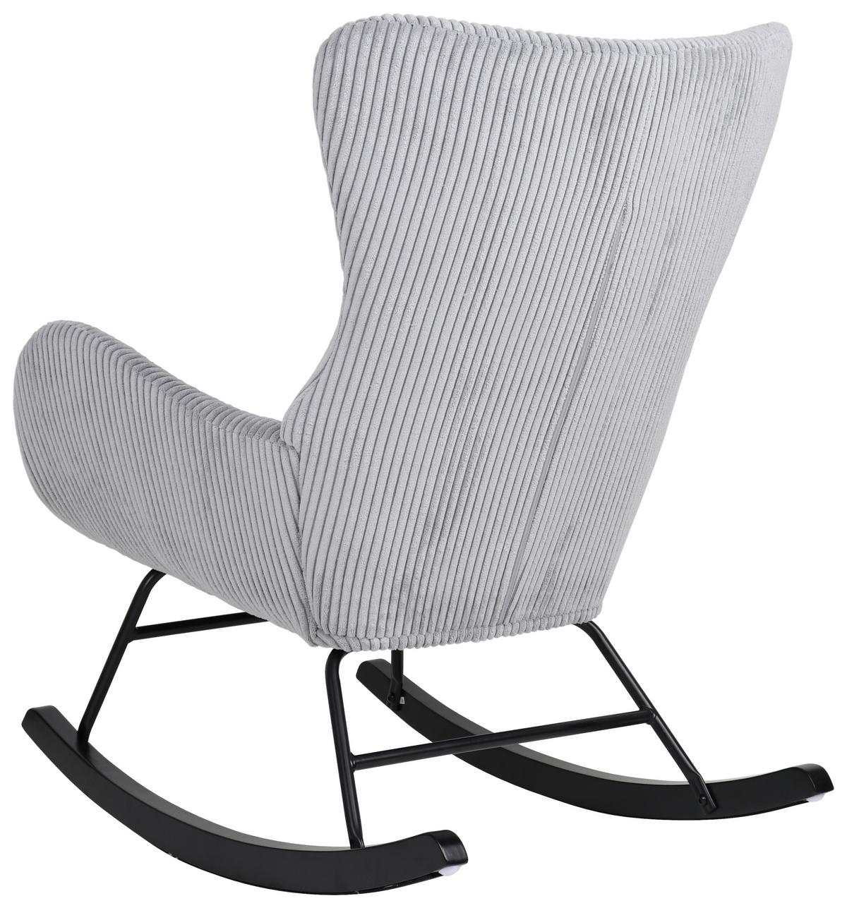 Schaukelstuhl Mit Armlehnen Granny Stoffbezug Grau - Schwarz/Grau, MODERN, Holz/Textil (66/90/85cm)