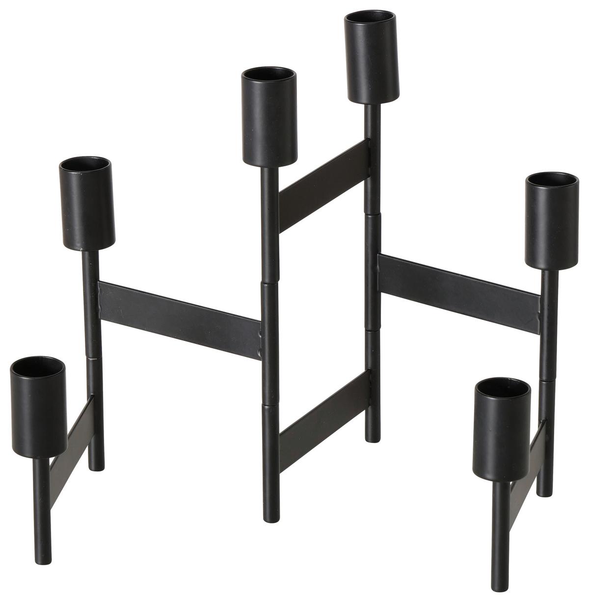 Svietnik na dlhé sviečky KALIKA I - čierna, Modern, kov (51/22/2,5cm) - Mömax