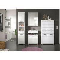 Badezimmer Scout Weiß B: 171 cm - Weiß Hochglanz/Silberfarben, MODERN, Glas/Holzwerkstoff (171cm) - MID.YOU