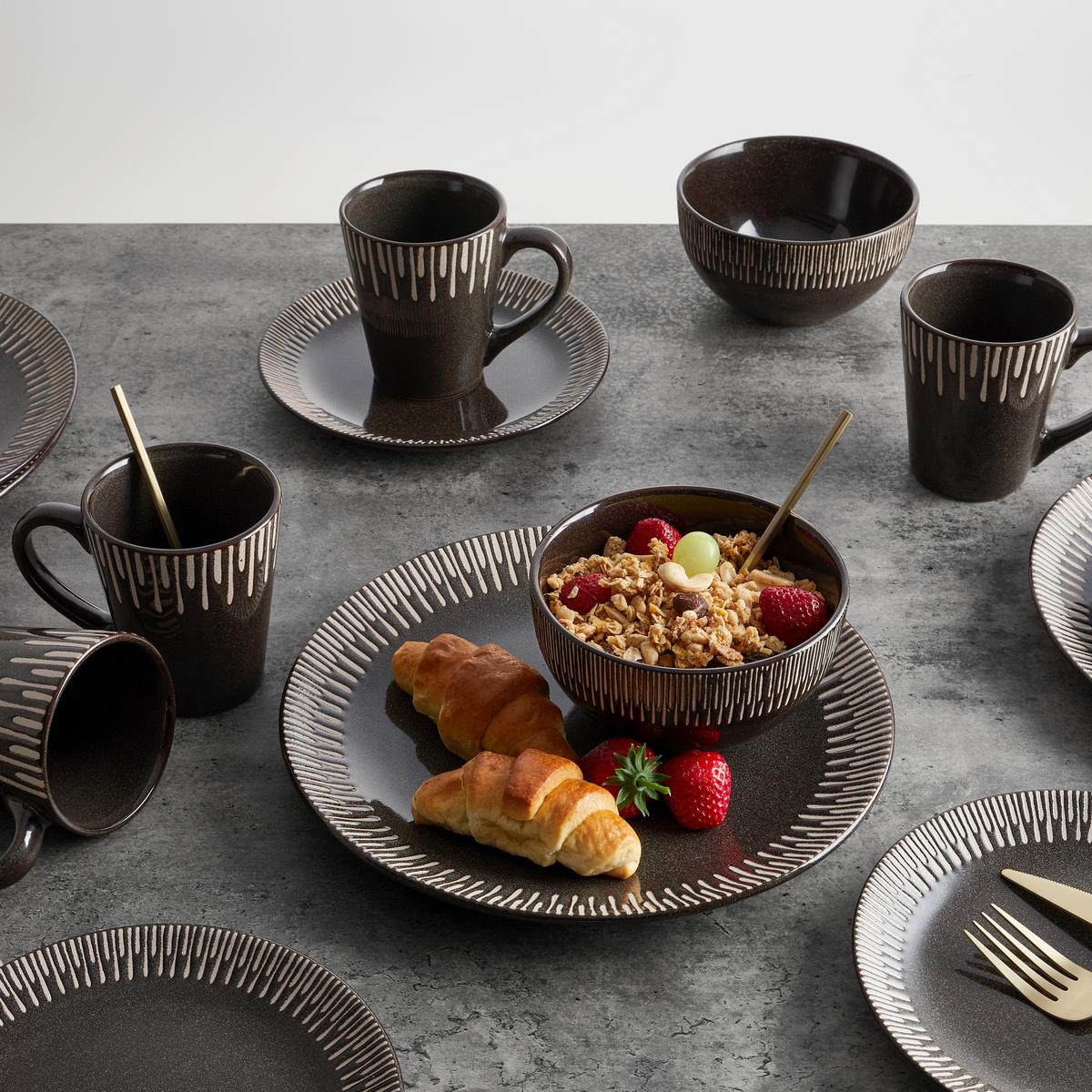 Kombinovaný servis ELROY, 16-dielna pre 4 osoby - sivá, Modern, keramika (35/22.5/31cm) - Modern Living