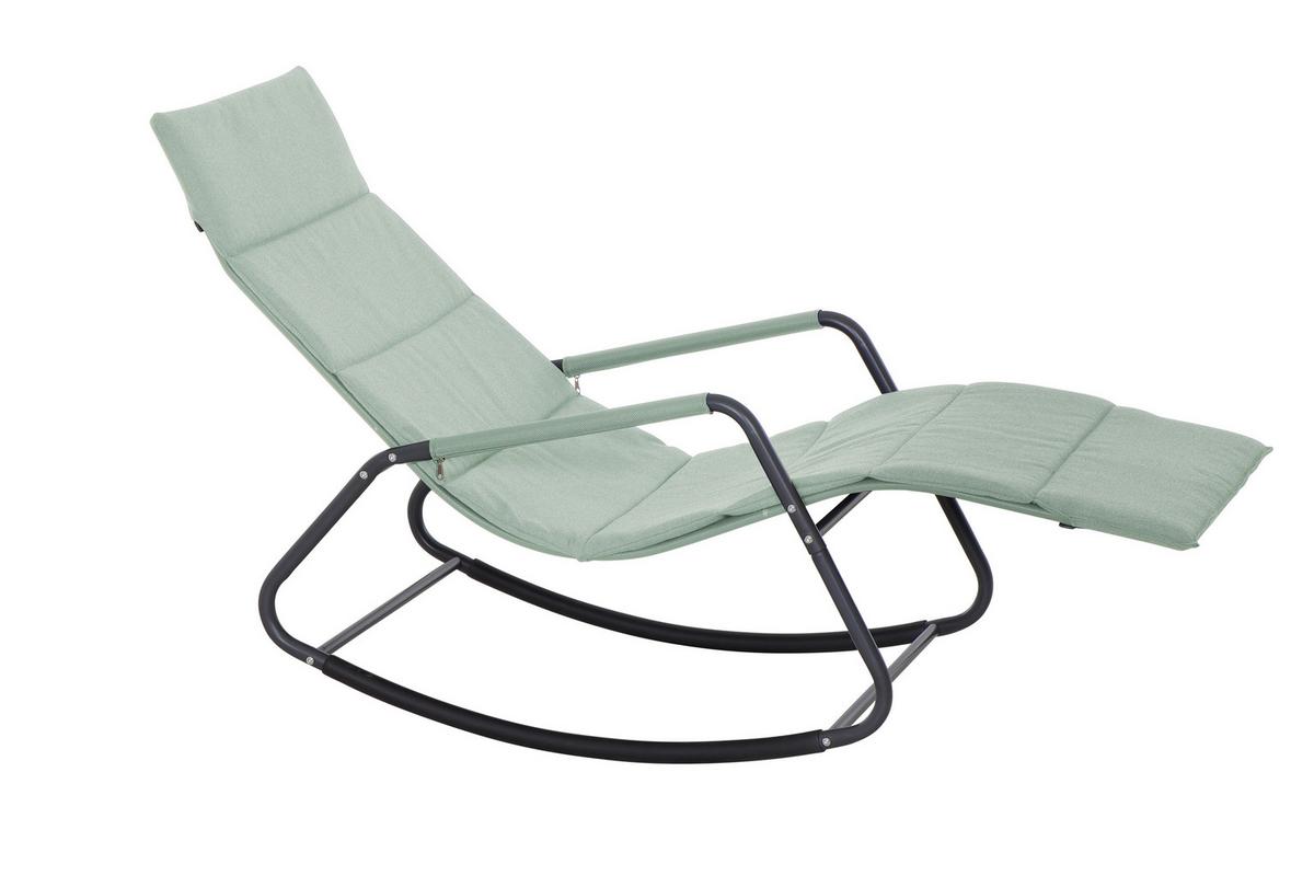 Schaukelliege Metall/kunststoff/textil - Grün, KONVENTIONELL, Kunststoff/Textil (57/81/143cm) - Siena Garden