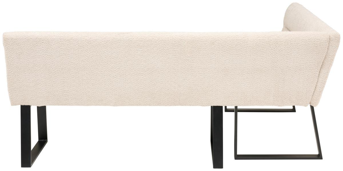 Eckbank Kea Beige, S: 150x190 Cm - Beige/Schwarz, KONVENTIONELL, Textil/Metall (150/190cm) - MID.YOU