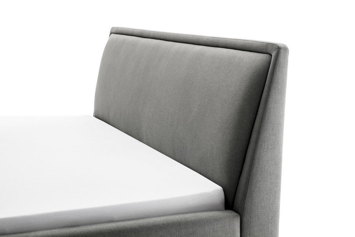 Polsterbett Frieda 180x200cm Hellgrau - Hellgrau/Schwarz, KONVENTIONELL, Textil (180/200cm) - Livetastic